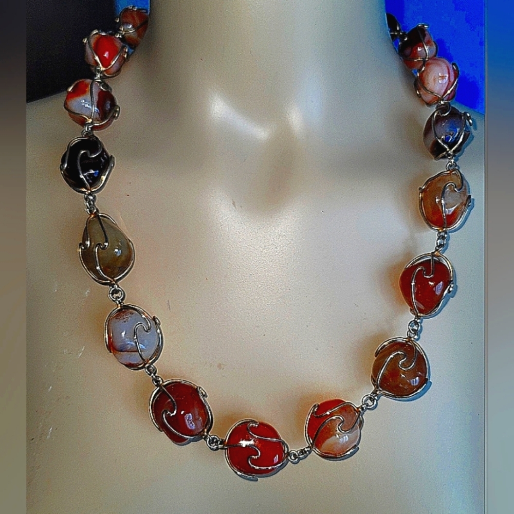 Nolah Elan Gallery provenanced SAKs 5th Ave Egyptian Ocean Jasper Necklace